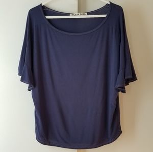 Michael Stars Navy Flutter Blouse